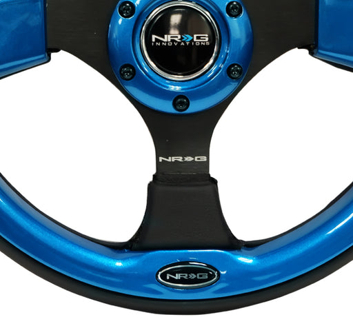 NRG Reinforced Steering Wheel (320mm) Blk w/Blue Trim NRG Steering Wheels