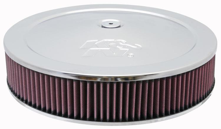 K&N Round Air Filter Assembly 12in ID / 3.063in Height / 5.125in Neck Flange / 7/8in Drop Base K&N Engineering Carburetor Air Cleaners