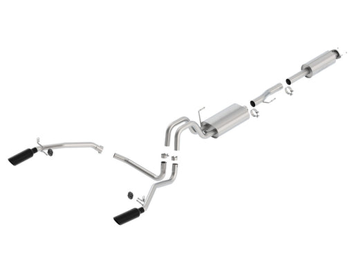 Borla 11-14 Ford F-150 5.0L Stainless Steel S-Type Catback Exhaust - 4in Tips Single Split Rear Exit Borla Catback