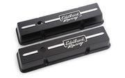 Edelbrock Valve Cover Racing Series Chevrolet 1959-1986 262-400 CI V8 Low Black Edelbrock Valve Covers