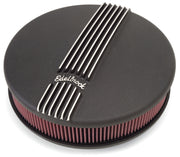 Edelbrock Air Cleaner Classic Series Round Aluminum Top Cloth Element 14In Dia X 3 9In Black Edelbrock Air Filters - Universal Fit