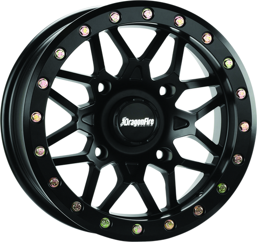 DragonFire Racing Typhon Wheel 14X7 4/137 5+2 +10 Machined Black DragonFire Racing Wheels - Cast