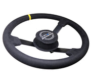 NRG Reinforced Steering Wheel (380mm) Nascar/ Alcantara 3 Spoke w/ NRG Logo/ Removable Crushed Pad NRG Steering Wheels