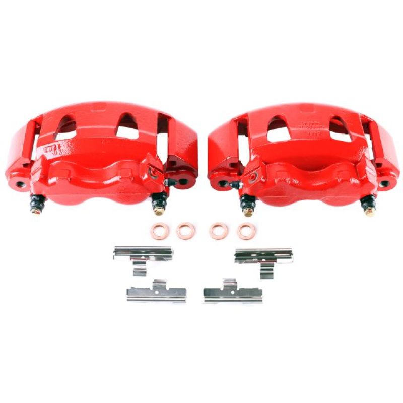 Power Stop 95-98 Ford E-350 Front Red Calipers w/Brackets - Pair PowerStop Brake Calipers - Perf