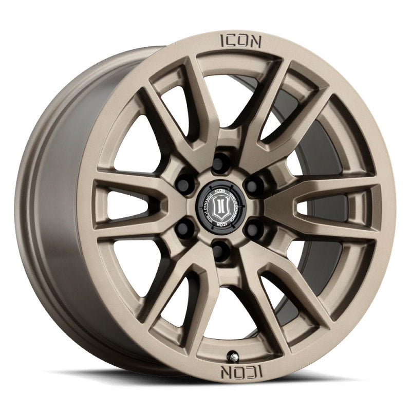 ICON Vector 6 17x8.5 6x135 6mm Offset 5in BS 87.1mm Bore Bronze Wheel ICON Wheels - Cast