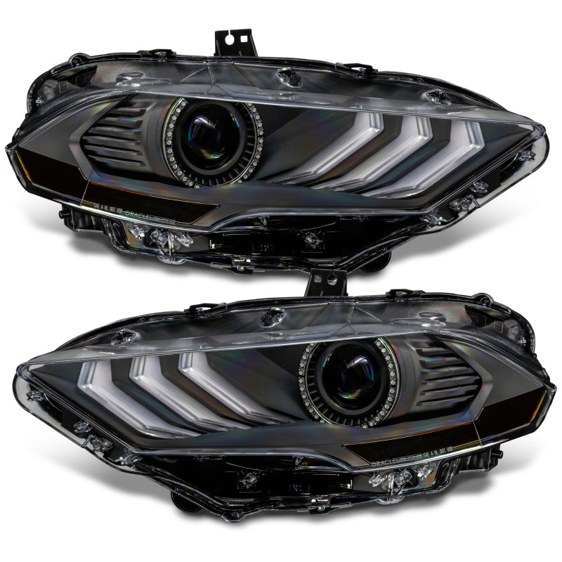 Oracle Lighting 18-23 Ford Mustang Dynamic ColorSHIFT LED Headlights - Black Series ORACLE Lighting Headlights