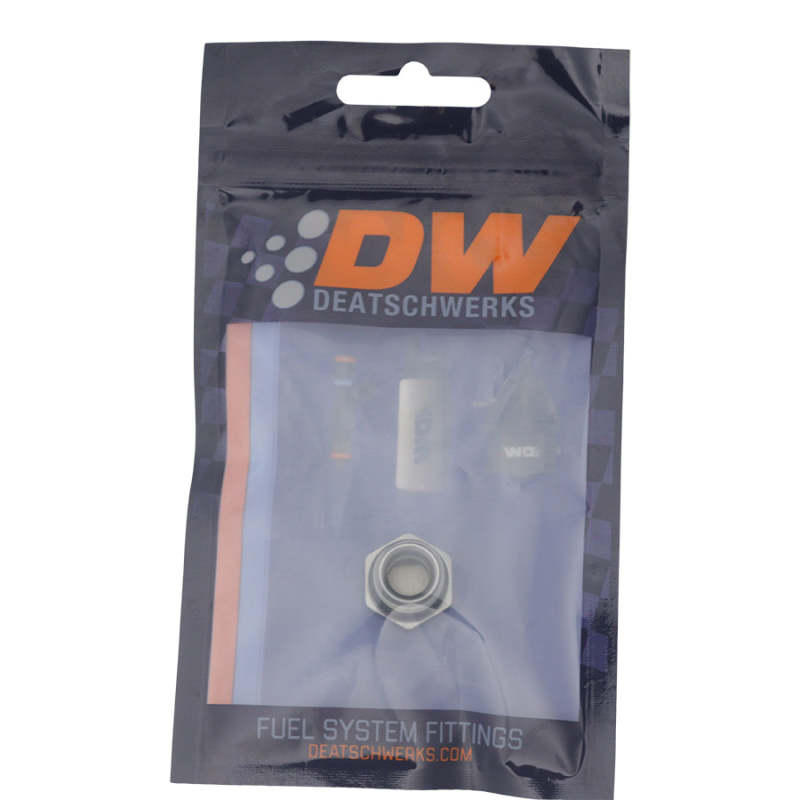 DeatschWerks 6AN ORB Male Plug Fitting with 1/8in NPT Gauge Port - Anodized DW Titanium DeatschWerks Fittings