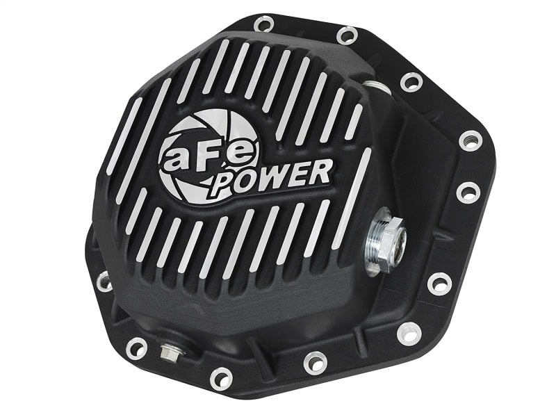 aFe Power Pro Ser Rear Diff Cover Black w/Mach Fins 2017 Ford Diesel Trucks V8-6.7L(td) Dana M275-14 aFe Diff Covers