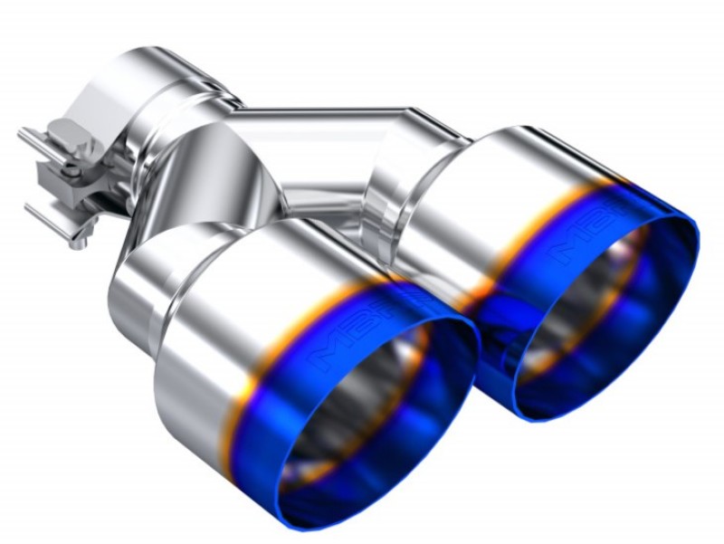 MBRP Burnt End Tip 2.5 ID Dual 4 OD Out 9.5 length Single wall 304 Stainless Steel Driver Side MBRP Tail Pipes