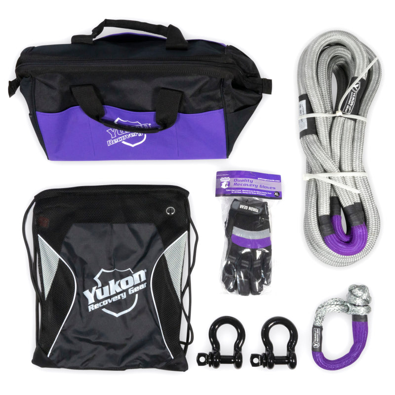 Yukon Gear Recovery Gear Kit w/7/8in Kinetic Rope Yukon Gear & Axle Tow Straps