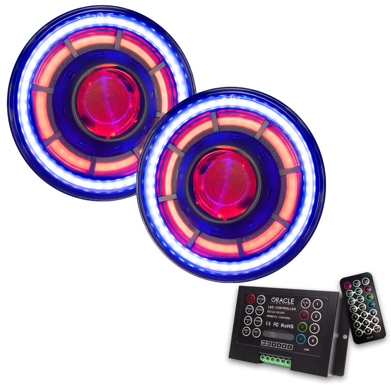 ORACLE Lighting 0718 Jeep Wrangler JK Oculus 7in ColorSHIFT Bi-LED Projector Headlights