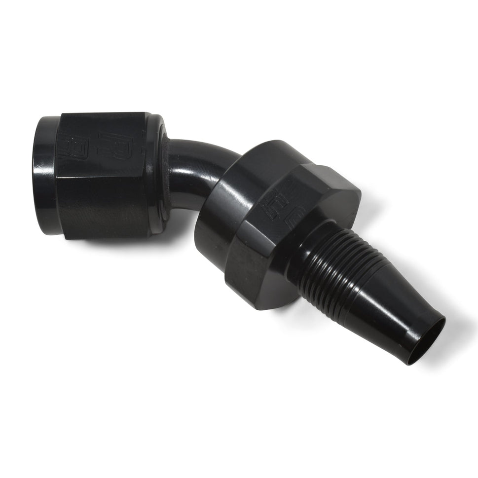 10AN 2-Piece 45 Degree Swivel Hose End Without Socket With Black Finish