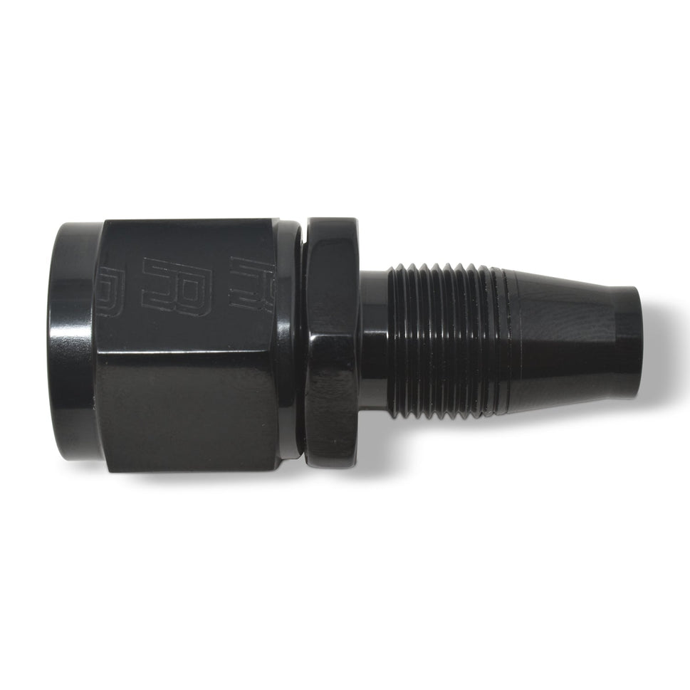 10AN 2-Piece Straight Swivel Hose End Without Socket With Black Finish