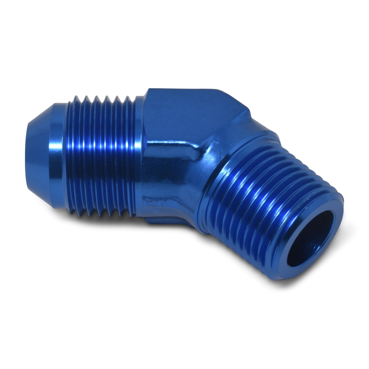 10AN 45 Degree Flare To 1/2" Pipe Adapter Fitting With Blue Finish