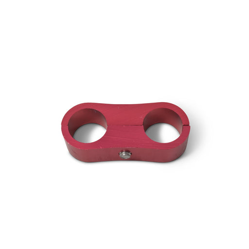 10AN Aluminum Hose Separator For Two 10AN Size Tubing With Red Finish - Pair RUSSELL Autoparts