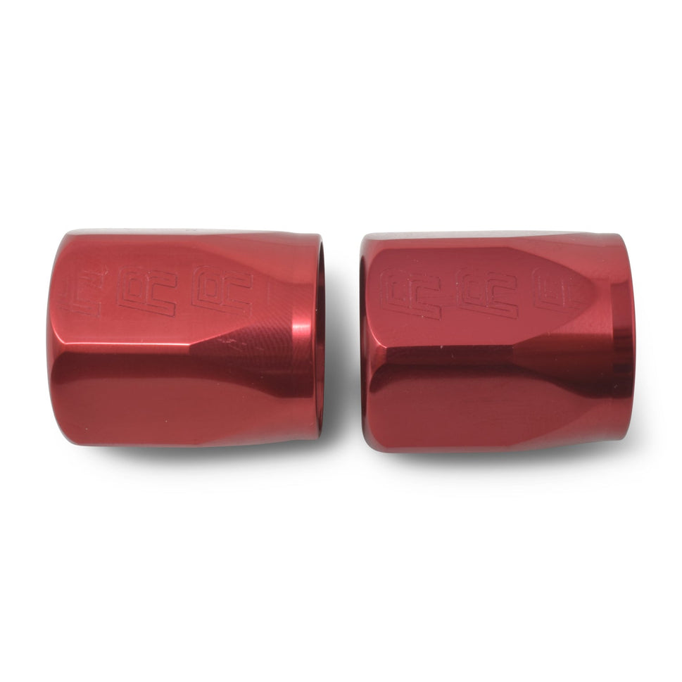 10AN Hose End Socket With Red Anodized Finish - Pair