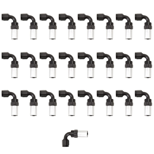 10AN ProClassic Crimp 90 Degree Hose End - 25 Pack RUSSELL Autoparts