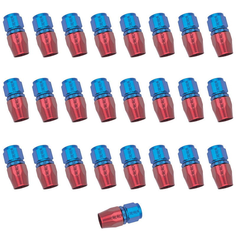 10AN ProClassic Straight Hose End With Red/Blue Finish - 25 Pack RUSSELL Autoparts