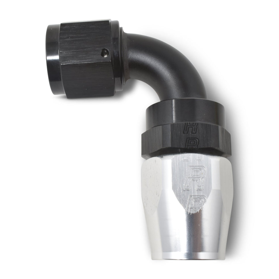 10AN ProClassic Swivel 90 Degree Hose End With Black/Silver Finish