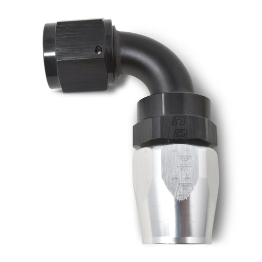 10AN ProClassic Swivel 90 Degree Hose End With Black/Silver Finish RUSSELL Autoparts