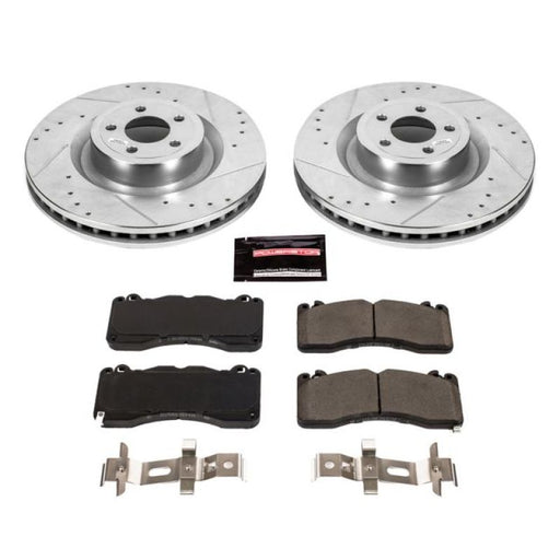 Power Stop 15-22 Ford Mustang Front Z23 Evolution Brake Kit PowerStop Brake Rotors - Slot & Drilled