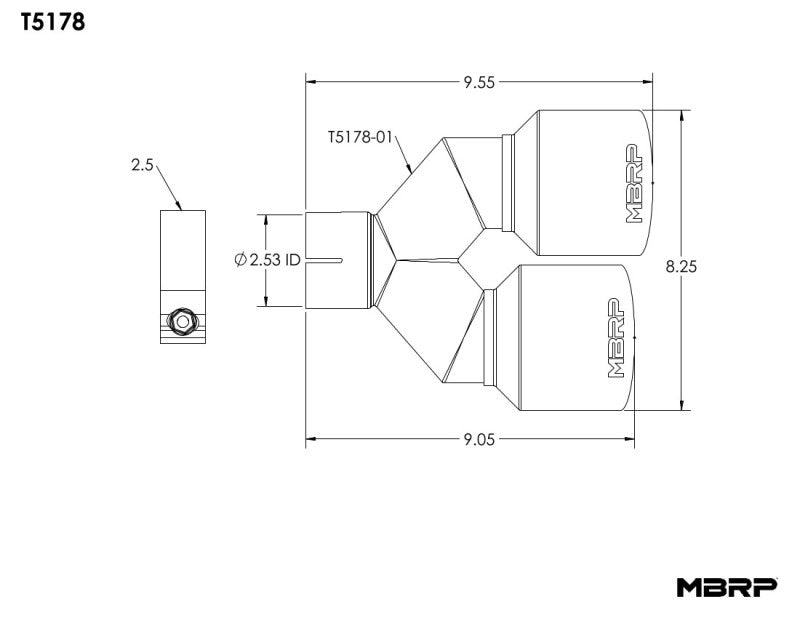 MBRP Universal T304 SS Dual Tip 4in OD/2.5in Inlet MBRP Tips