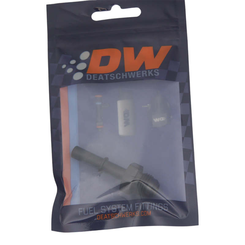 DeatschWerks 6AN Male Flare to 5/16in Male EFI Quick Connect Adapter - Anodized Matte Black DeatschWerks Fuel Components Misc