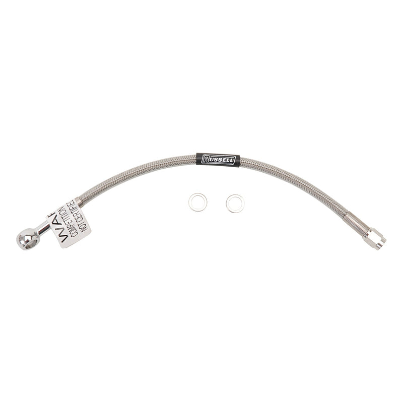 10mm Banjo 3/8" To Straight 3AN Competion Brake Hose - 9" Length RUSSELL Autoparts