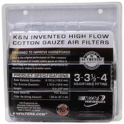 K&N Universal Filter Chrome Round Tapered White - 4in Flange ID x 1.125in Flange Length x 5.5in H K&N Engineering Air Filters - Universal Fit