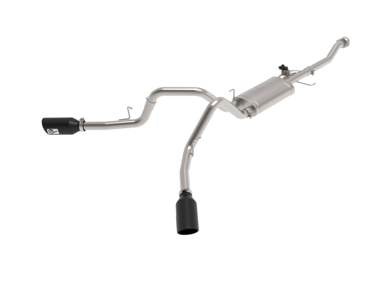aFe Gemini XV 3in 304 SS Cat-Back Exhaust 2021 Ford F-150 V6 2.7L/3.5L (tt)/V8 5.0L w/ CO Black Tips aFe Catback