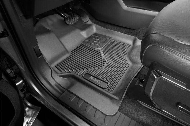 Husky Liners 21-23 Ford F-150 CC SC X-Act Contour Front & Second Row Seat Floor Liners - Black Husky Liners Floor Mats - Rubber