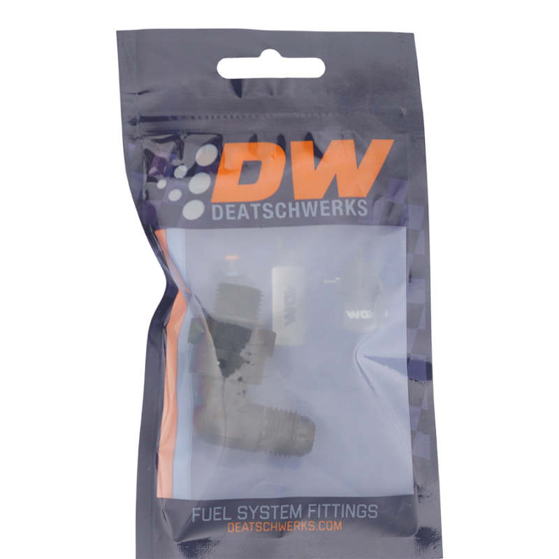 DeatschWerks 6AN ORB Male Swivel to 90-Degree 6AN Male Flare - Anodized Matte Black DeatschWerks Fittings