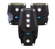NRG Brushed Aluminum Sport Pedal M/T - Black w/Black Rubber Inserts NRG Pedal Covers