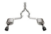 Corsa 24+ Ford MustangGT Sport Cat-Back Ex.Sys 3.0in Dual Rear Exit w/4.5in Blk PVD Pro Series Tips CORSA Performance Catback