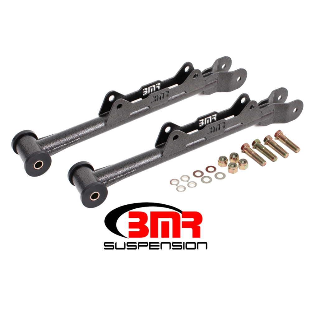 BMR 10-15 5th Gen Camaro Chrome Moly Non-Adj. Rear Lower Control Arms (Delrin) - Black Hammertone MTCA030H