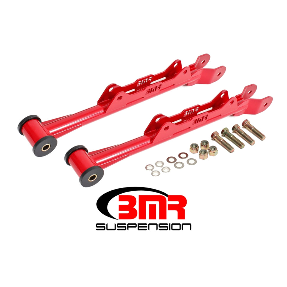 BMR 10-15 5th Gen Camaro Chrome Moly Non-Adj. Rear Lower Control Arms (Delrin) - Red MTCA030R