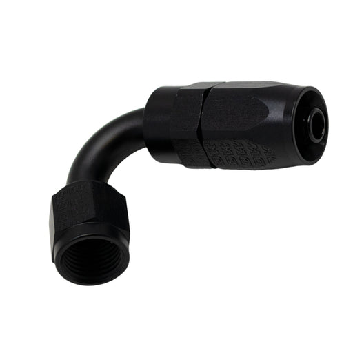 DeatschWerks 6 AN Female Flare Swivel 120-Degree Hose End CPE - Anodized Matte Black DeatschWerks Fittings