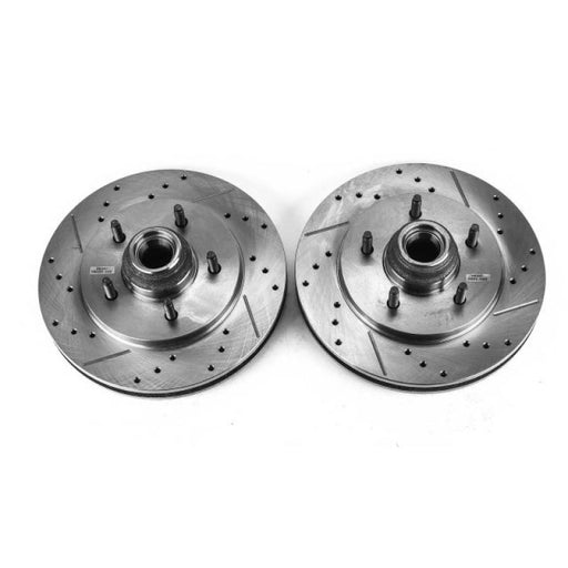 Power Stop 97-00 Ford Expedition Front Evolution Drilled & Slotted Rotors - Pair PowerStop Brake Rotors - Slot & Drilled