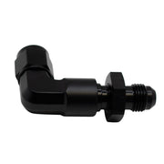 DeatschWerks 6AN Female Flare Swivel to 6AN Male Flare 90-Degree Bulkhead - Anodized Matte Black DeatschWerks Fittings