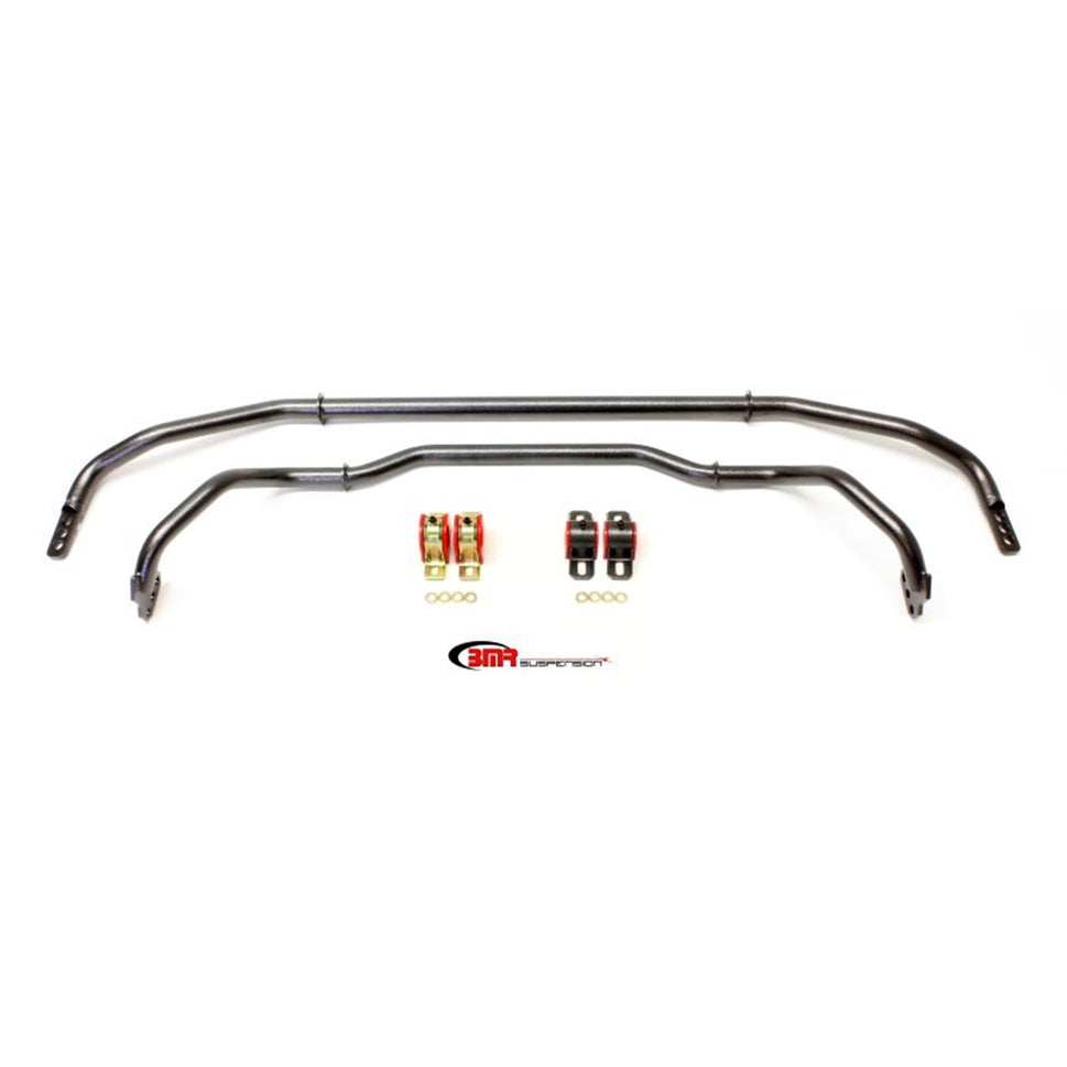 BMR 13-15 Chevrolet Camaro Front & Rear Hollow 29mm Adj. Sway Bar Kit w/ Bushings - Black Hammertone SB039H