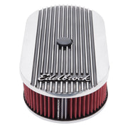 Edelbrock Air Cleaner Elite II Oval Single 4-Bbl Carb 2 5In Red Element Polished Edelbrock Air Filters - Universal Fit