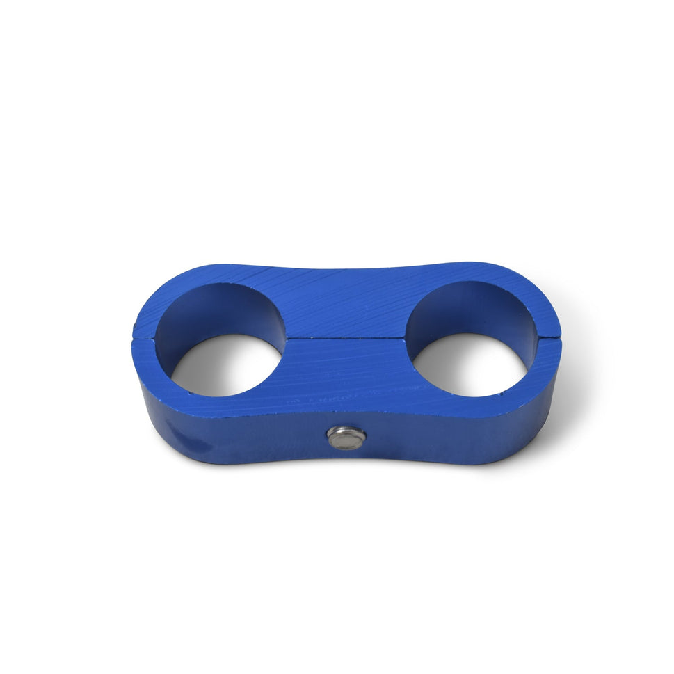 12AN Aluminum Hose Separator For Two 12AN Size Tubing With Blue Finish - Pair