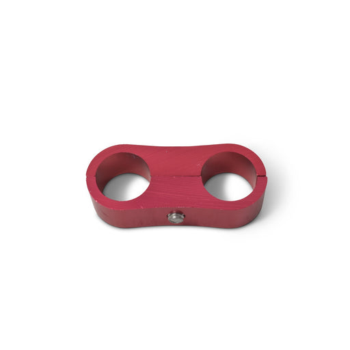 12AN Aluminum Hose Separator For Two 12AN Size Tubing With Red Finish - Pair RUSSELL Autoparts