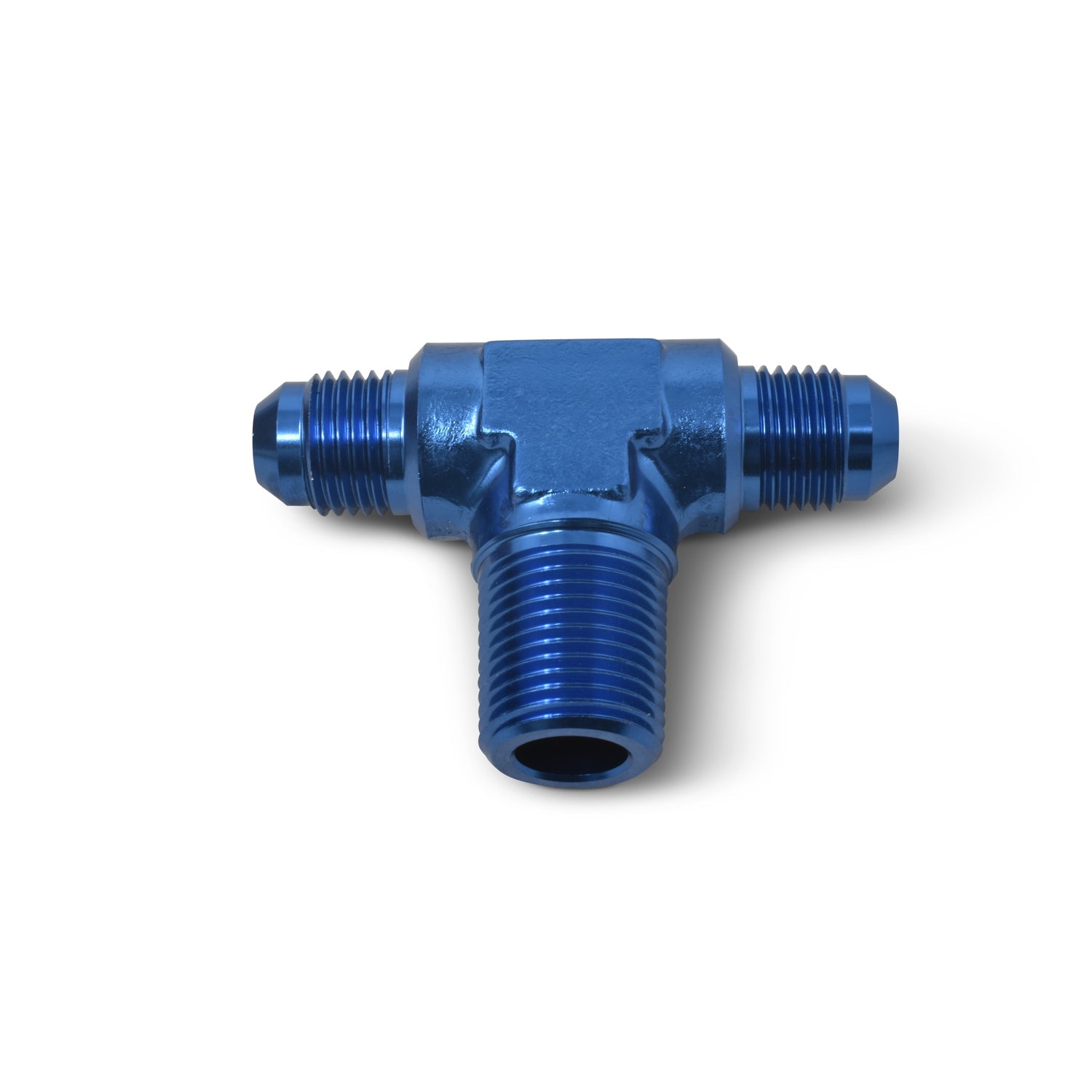 12AN Flare To 3/4" Pipe Tee Adapter Fitting With Blue Finish