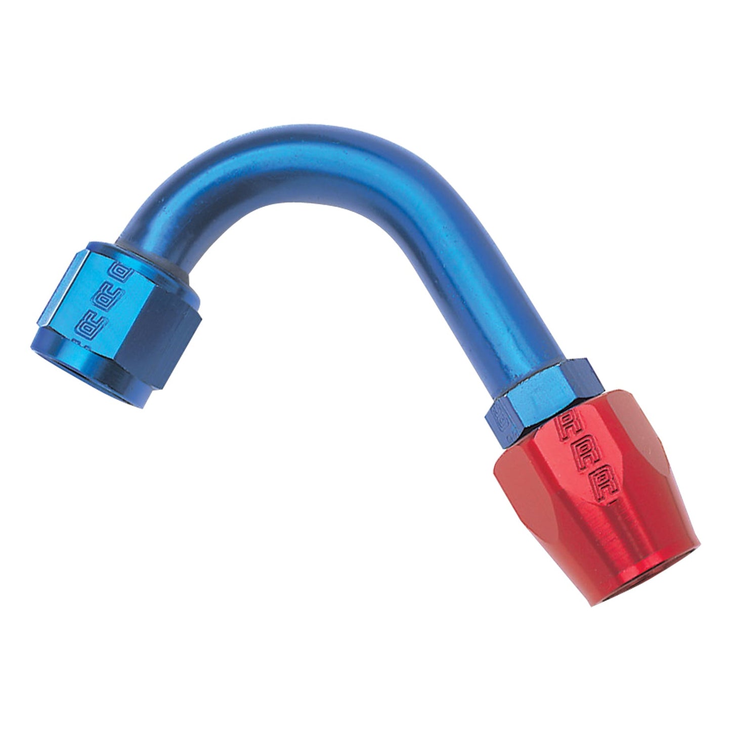 12AN ProClassic 120 Degree 1-1/2" Radius Hose End With Red/Blue Finish RUSSELL Autoparts
