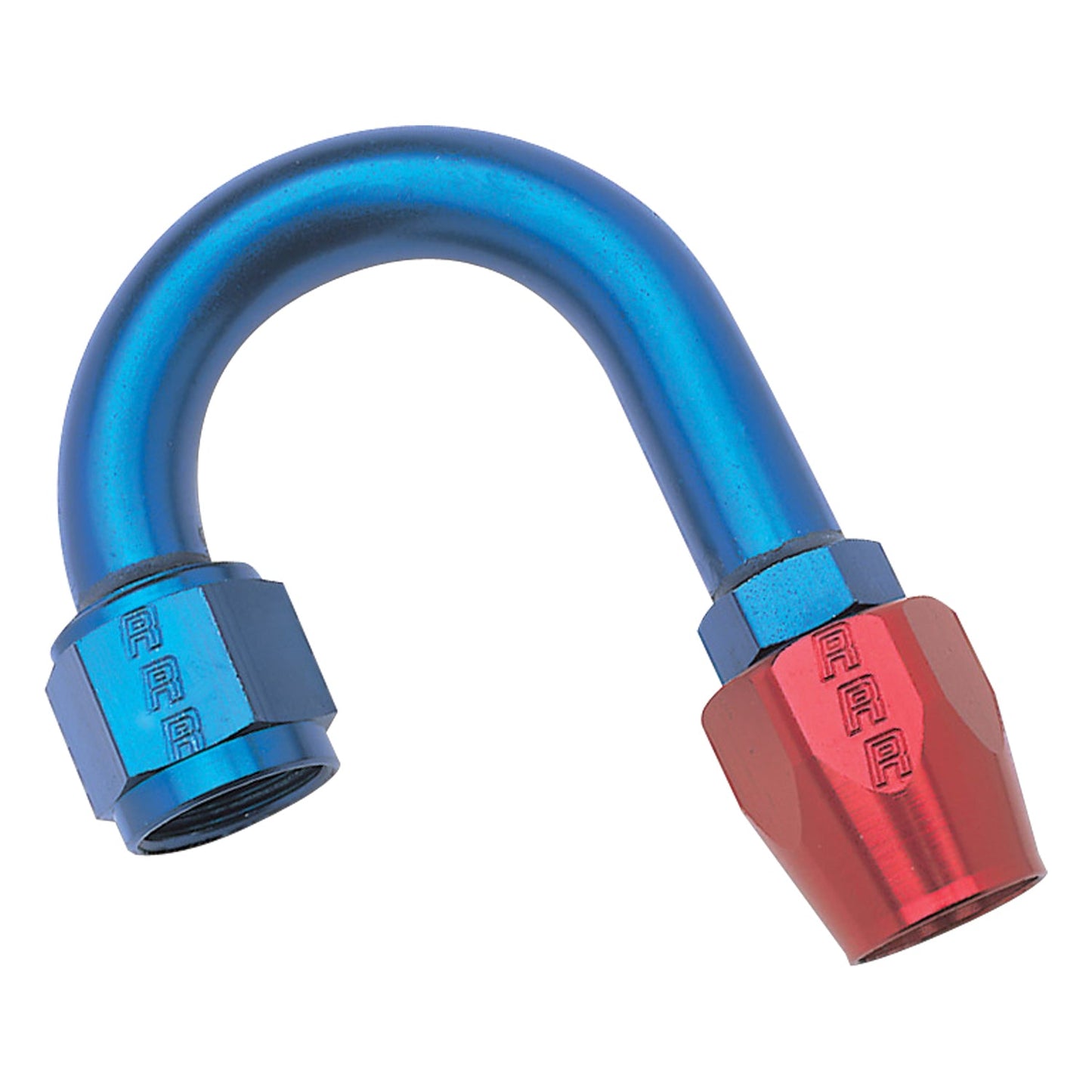 12AN ProClassic 180 Degree 1-1/2" Radius Hose End With Red/Blue Finish RUSSELL Autoparts