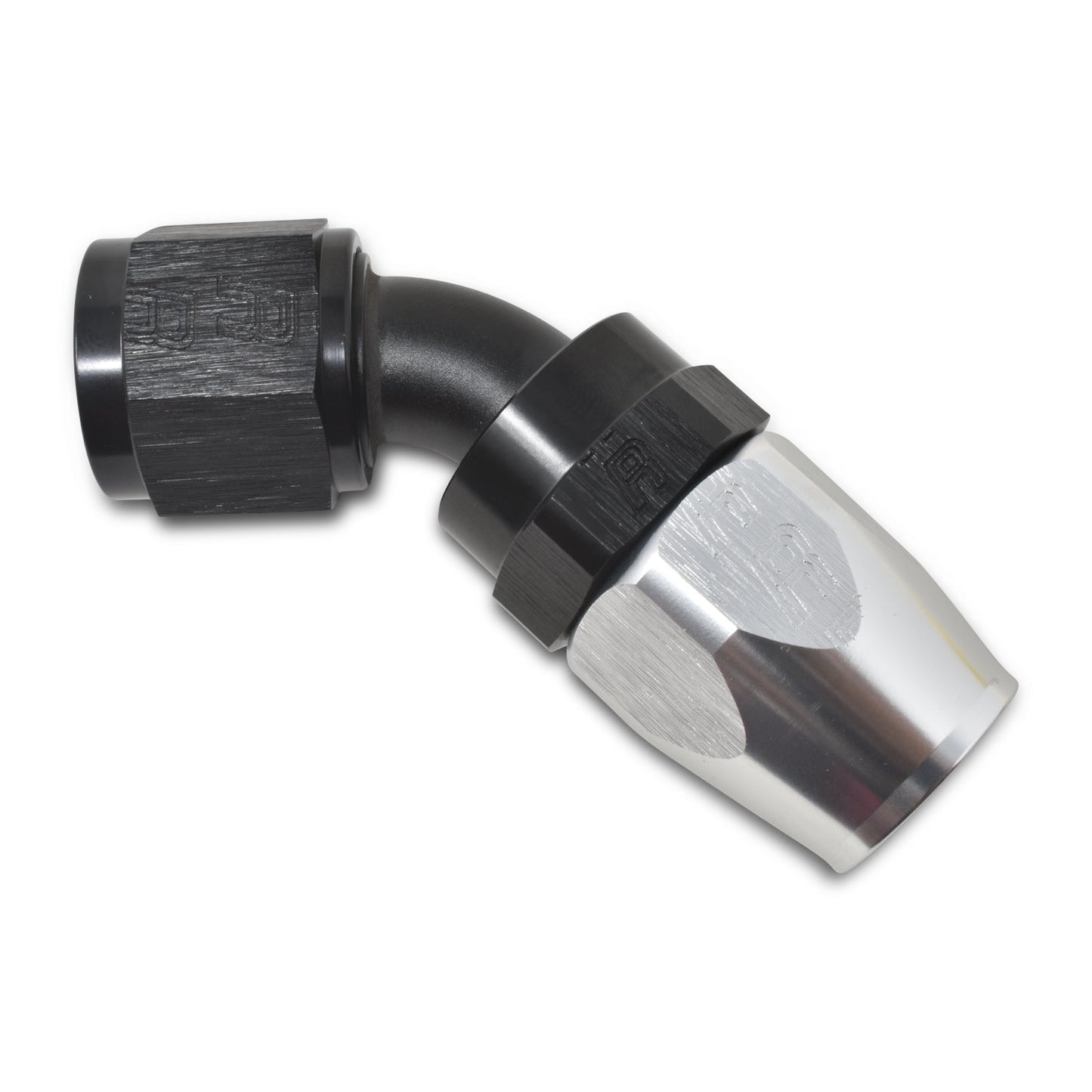 12AN ProClassic 45 Degree Hose End With Black/Silver Finish RUSSELL Autoparts