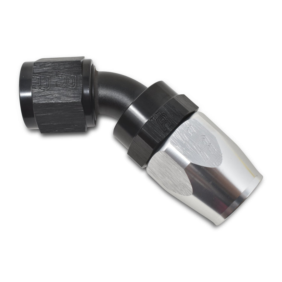 12AN ProClassic 45 Degree Hose End With Black/Silver Finish