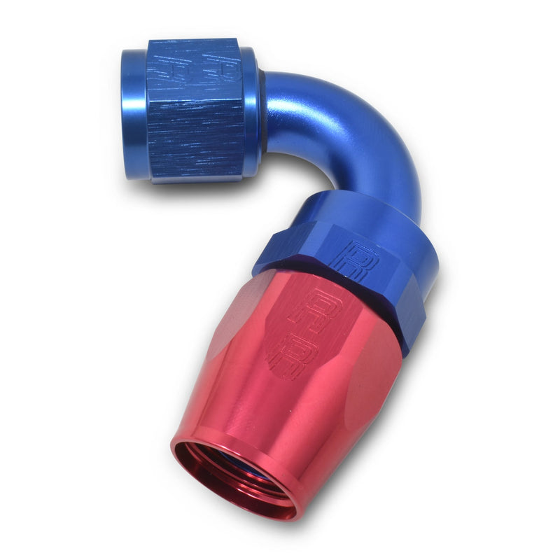 12AN ProClassic Swivel 120 Degree Tight Radius Hose End, Red/Blue Finish RUSSELL Autoparts