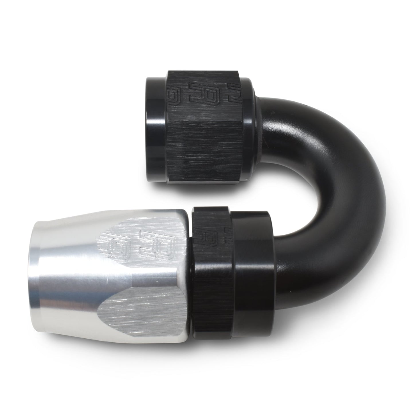 12AN ProClassic Swivel 180 Degree Tight Radius Hose End, Black/Silver RUSSELL Autoparts